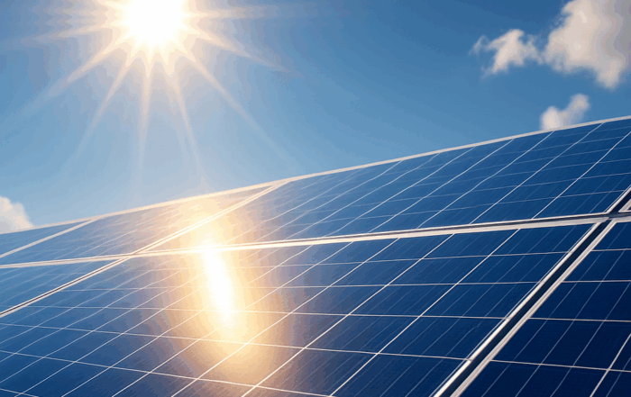 sonneneinstrahlung auf ein Solarmodul