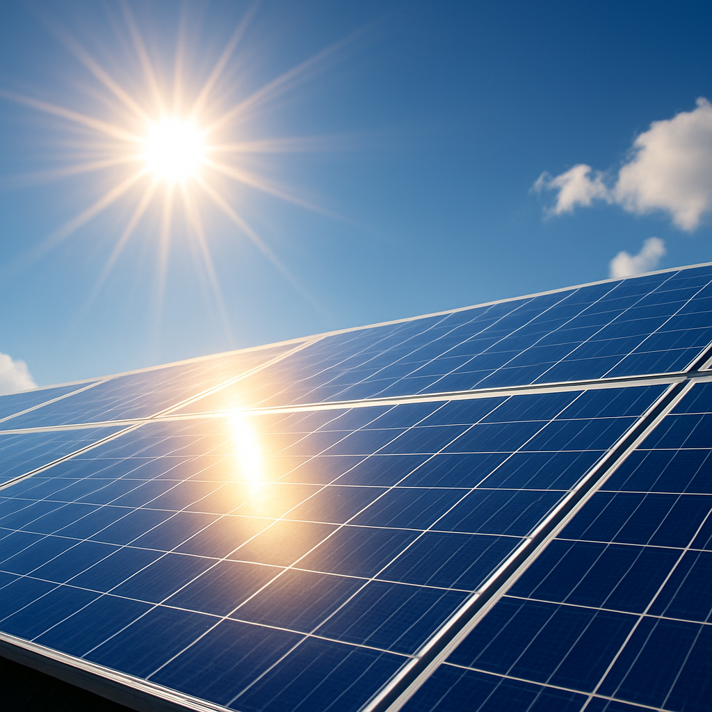 sonneneinstrahlung sonneneinstrahlung auf ein Solarmodul